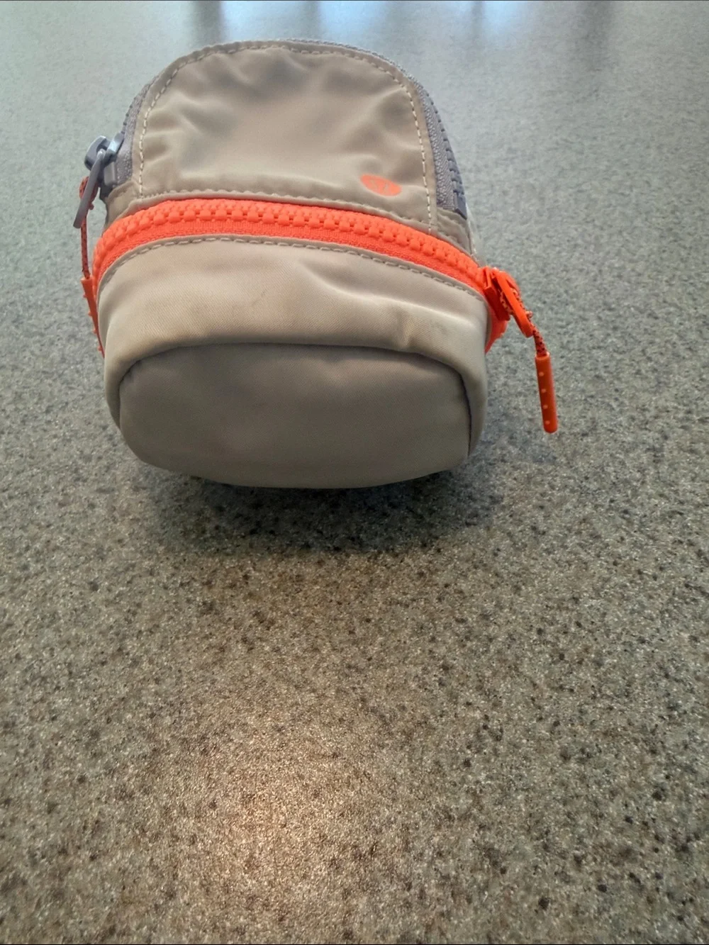 lululemon athletica Kids Beige Mini Backpack Coin Pouch with Orange Zipper